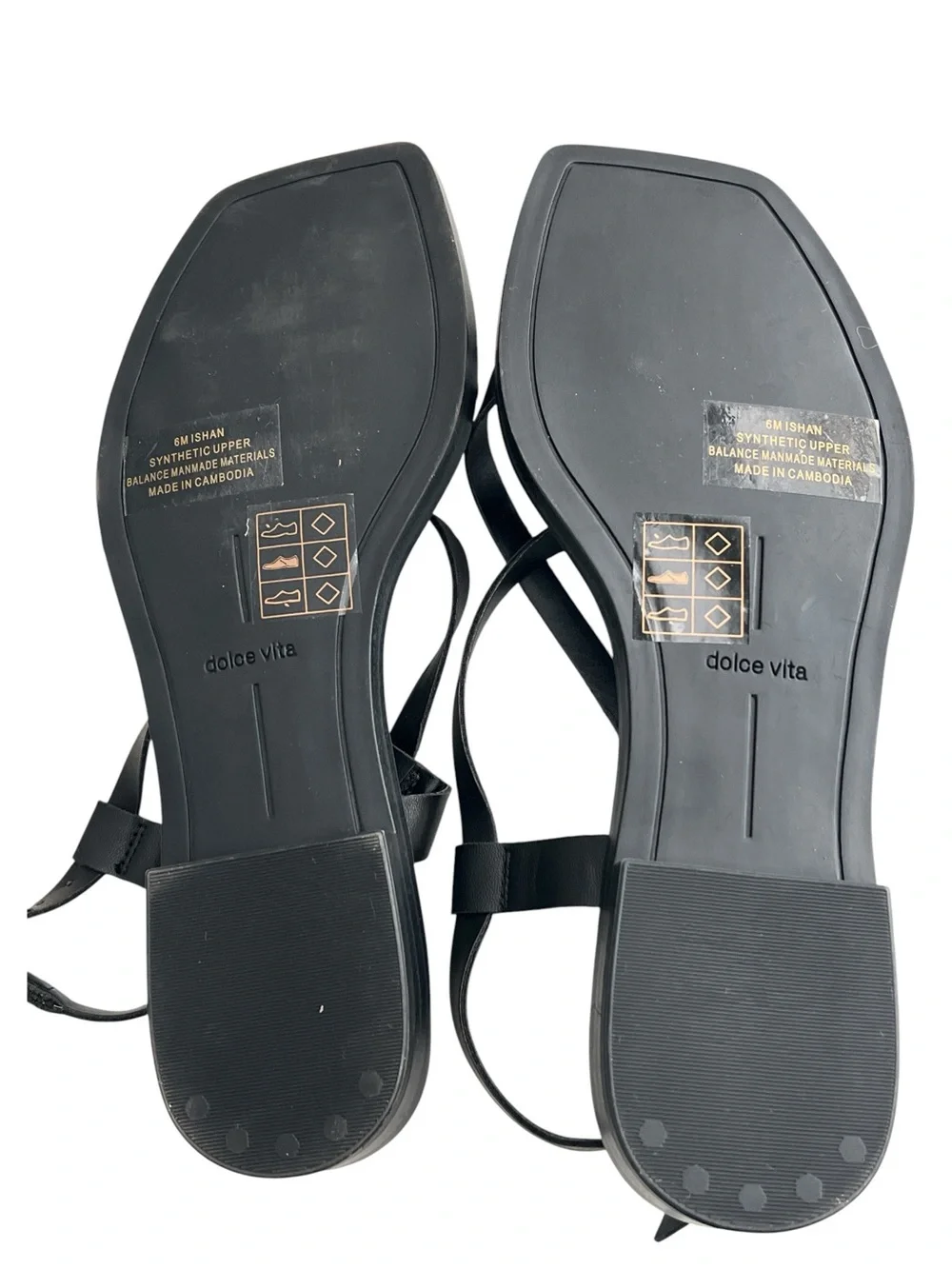 Dolce Vita Strappy Flat Sandals Gold Silver Toe Ring Ankle Straps, Size 6M